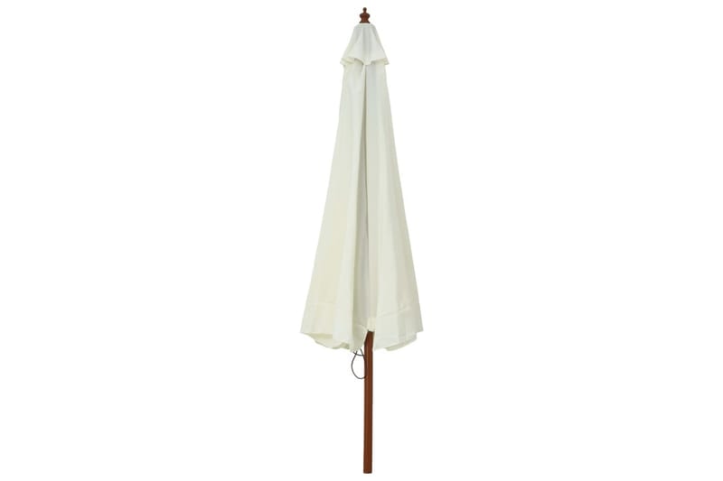 Parasoll med trestang 330 cm sandhvit - Hagemøbler - Solbeskyttelse - Parasoller