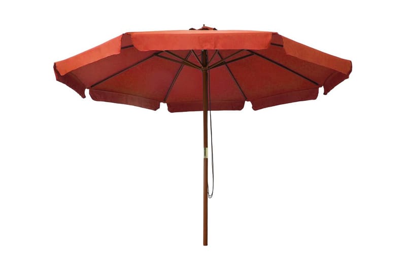 Parasoll med trestang 330 cm terrakotta - Hagemøbler - Solbeskyttelse - Parasoller