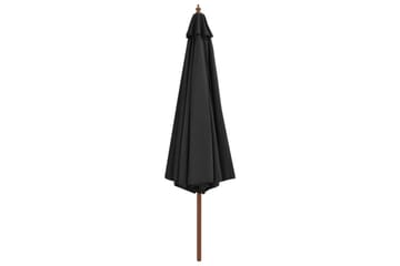 Parasoll med trestang 350 cm antrasitt - Hagemøbler - Solbeskyttelse - Parasoller