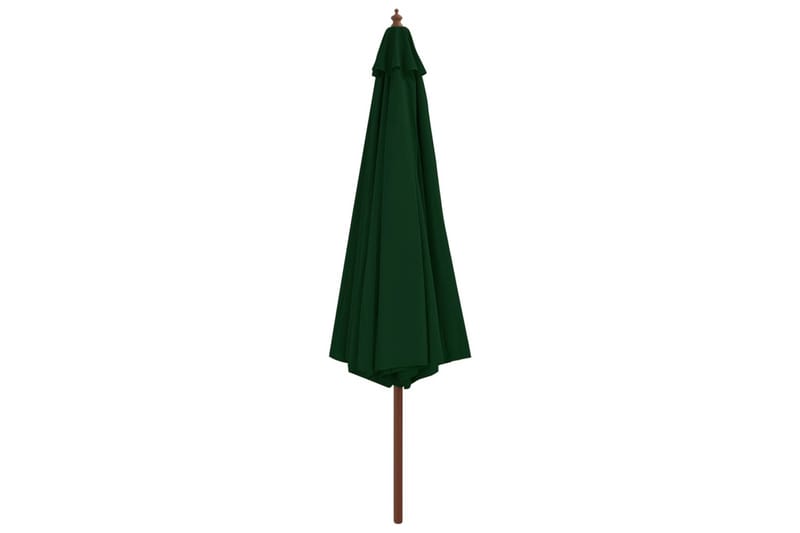 Parasoll med trestang 350 cm grønn - Hagemøbler - Solbeskyttelse - Parasoller