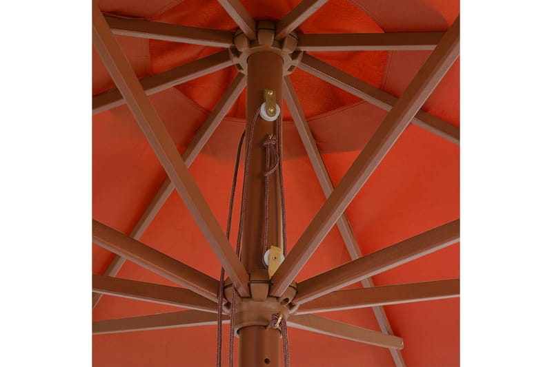Parasoll med trestang 350 cm terrakotta - Parasoller