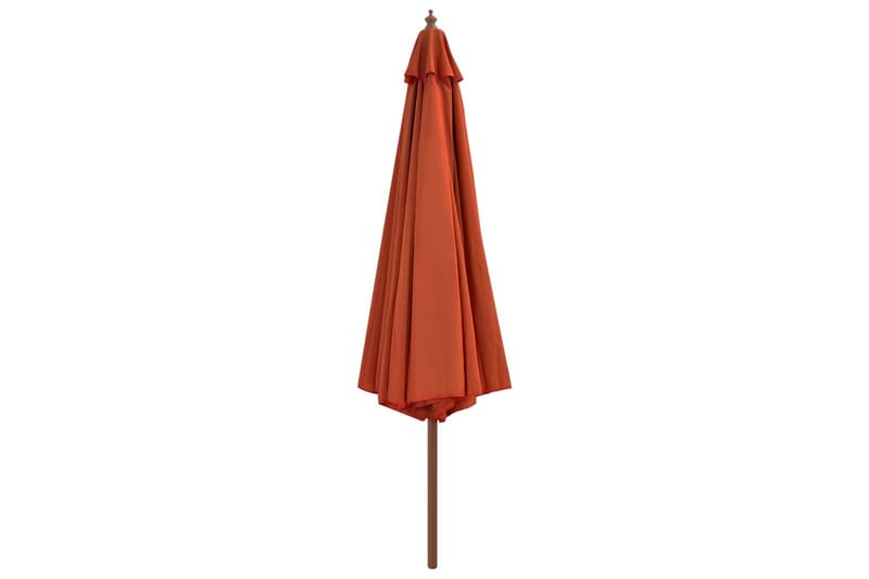 Parasoll med trestang 350 cm terrakotta - Hagemøbler - Solbeskyttelse - Parasoller