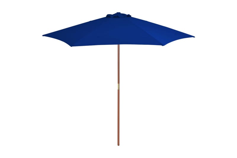 Parasoll med trestang blå 270 cm - Blå - Hagemøbler - Solbeskyttelse - Parasoller