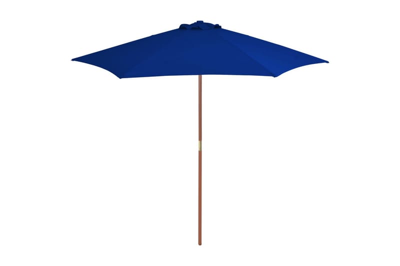 Parasoll med trestang blå 270 cm - Blå - Parasoller