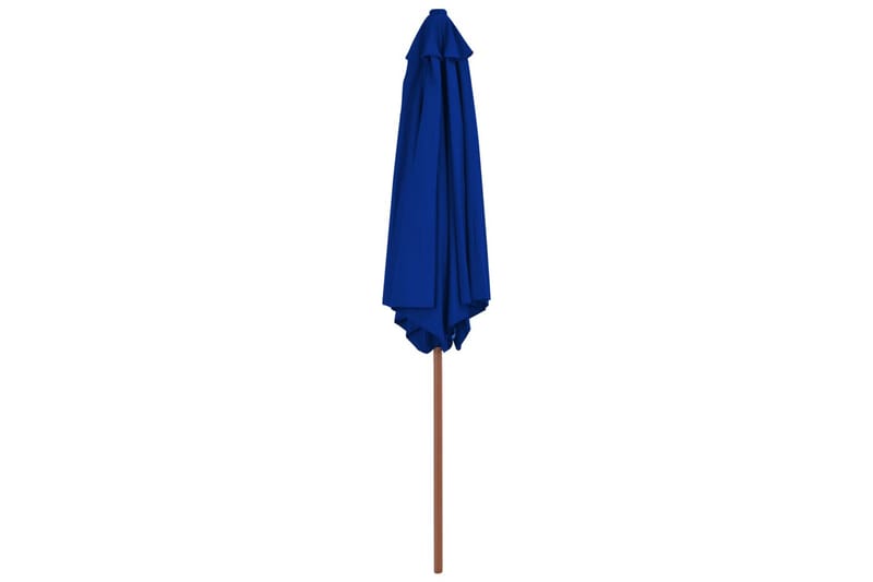 Parasoll med trestang blå 270 cm - Blå - Hagemøbler - Solbeskyttelse - Parasoller