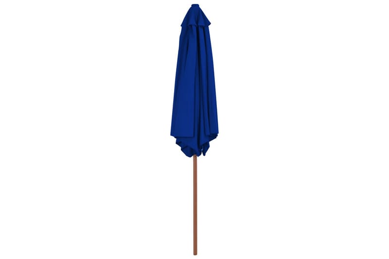 Parasoll med trestang blå 270 cm - Blå - Parasoller