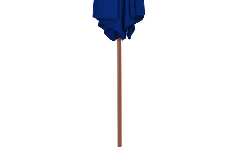 Parasoll med trestang blå 270 cm - Blå - Hagemøbler - Solbeskyttelse - Parasoller