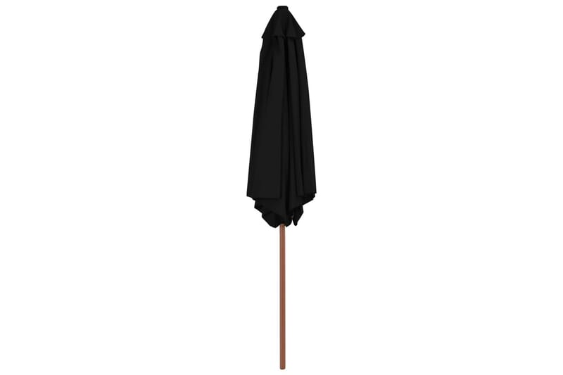 Parasoll med trestang svart 270 cm - Svart - Hagemøbler - Solbeskyttelse - Parasoller