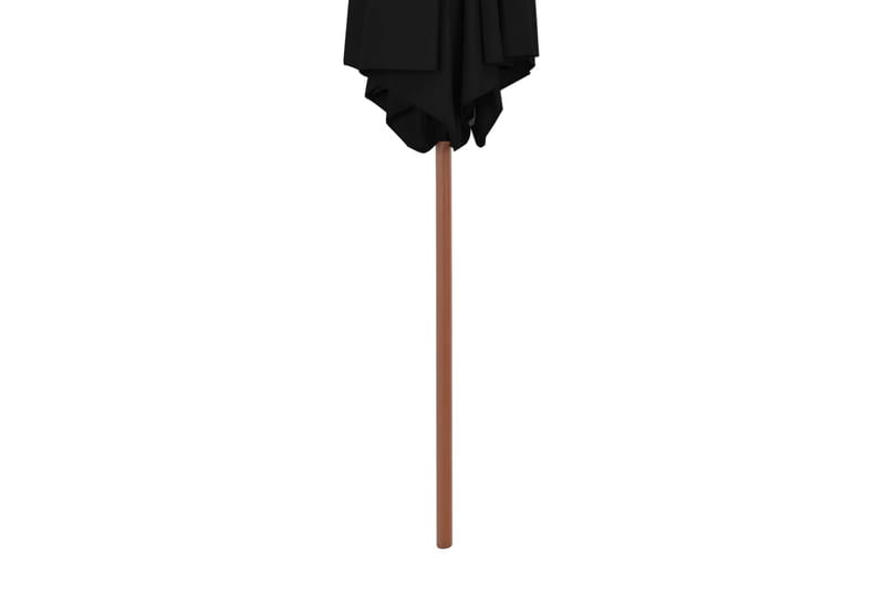 Parasoll med trestang svart 270 cm - Svart - Hagemøbler - Solbeskyttelse - Parasoller