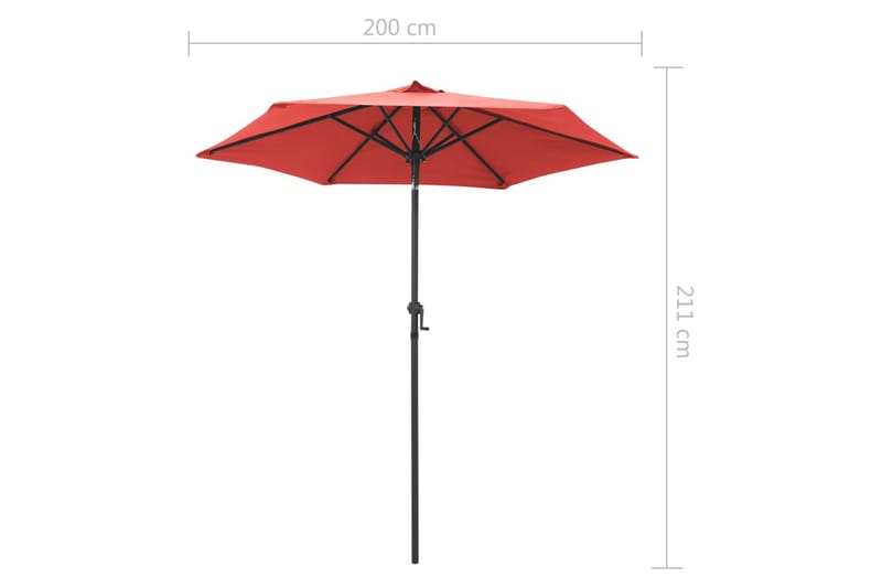 Parasoll terrakotta 200x211 cm aluminium - Hagemøbler - Solbeskyttelse - Parasoller