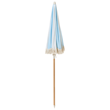 Parasoll utendørs 155 cm Mondello - hvit/blå - Hagemøbler - Solbeskyttelse - Parasoller - Strandparasoll