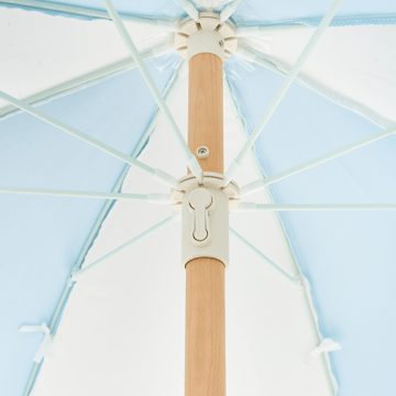 Parasoll utendørs 155 cm Mondello - hvit/blå - Hagemøbler - Solbeskyttelse - Parasoller - Strandparasoll