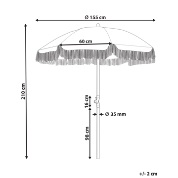 Parasoll utendørs 155 cm Mondello - hvit/blå - Hagemøbler - Solbeskyttelse - Parasoller - Strandparasoll
