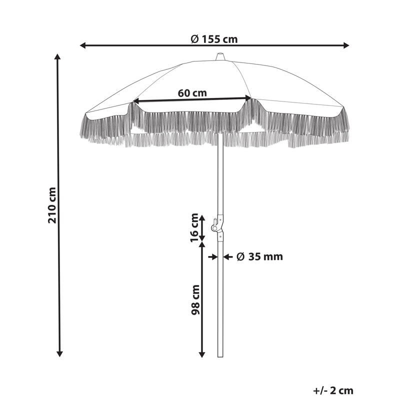 Parasoll utendørs 155 cm Mondello - hvit/blå - Hagemøbler - Solbeskyttelse - Parasoller - Strandparasoll