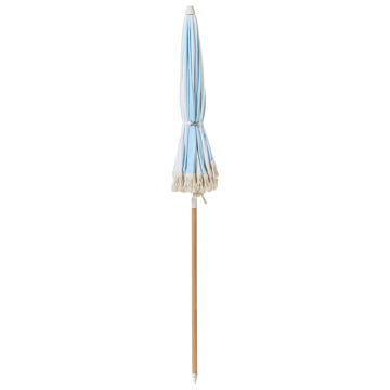 Parasoll utendørs 155 cm Mondello - hvit/blå - Hagemøbler - Solbeskyttelse - Parasoller - Strandparasoll