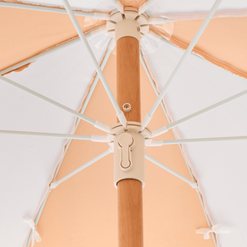 Parasoll utendørs 155 cm Mondello - hvit/oransje - Hagemøbler - Solbeskyttelse - Parasoller - Strandparasoll