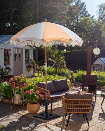 Parasoll utendørs 155 cm Mondello - hvit/oransje - Hagemøbler - Solbeskyttelse - Parasoller - Strandparasoll