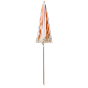 Parasoll utendørs 155 cm Mondello - hvit/oransje - Hagemøbler - Solbeskyttelse - Parasoller - Strandparasoll