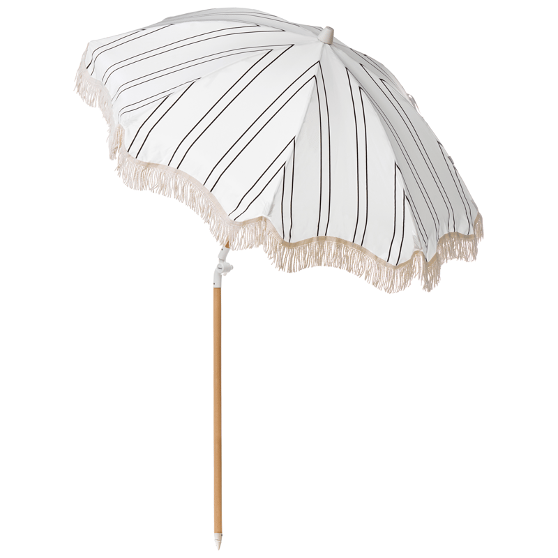 Parasoll utendørs 155 cm Mondello - hvit/svart - Hagemøbler - Solbeskyttelse - Parasoller - Strandparasoll
