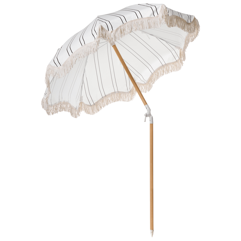 Parasoll utendørs 155 cm Mondello - hvit/svart - Hagemøbler - Solbeskyttelse - Parasoller - Strandparasoll