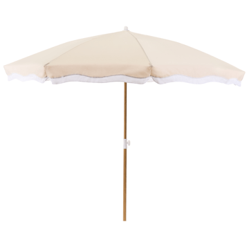 Parasoll utendørs 232 cm Sestriere - beige/hvit/brun - Hagemøbler - Solbeskyttelse - Parasoller - Balkongparasoll