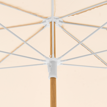 Parasoll utendørs 232 cm Sestriere - beige/hvit/brun - Hagemøbler - Solbeskyttelse - Parasoller - Balkongparasoll
