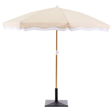 Parasoll utendørs 232 cm Sestriere - beige/hvit/brun - Hagemøbler - Solbeskyttelse - Parasoller - Balkongparasoll