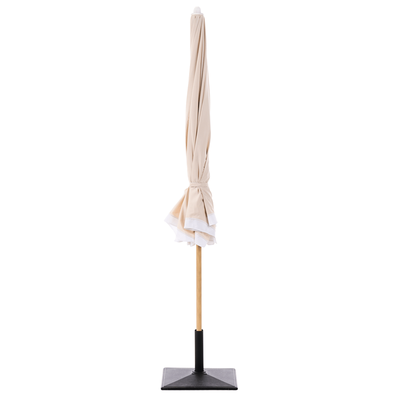 Parasoll utendørs 232 cm Sestriere - beige/hvit/brun - Hagemøbler - Solbeskyttelse - Parasoller - Balkongparasoll