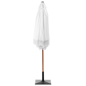 Parasoll utendørs 258 cm Murasa - hvit/brun - Hagemøbler - Solbeskyttelse - Parasoller - Balkongparasoll