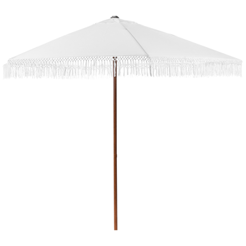 Parasoll utendørs 258 cm Murasa - hvit/brun - Hagemøbler - Solbeskyttelse - Parasoller - Balkongparasoll
