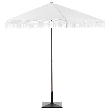 Parasoll utendørs 258 cm Murasa - hvit/brun - Hagemøbler - Solbeskyttelse - Parasoller - Balkongparasoll