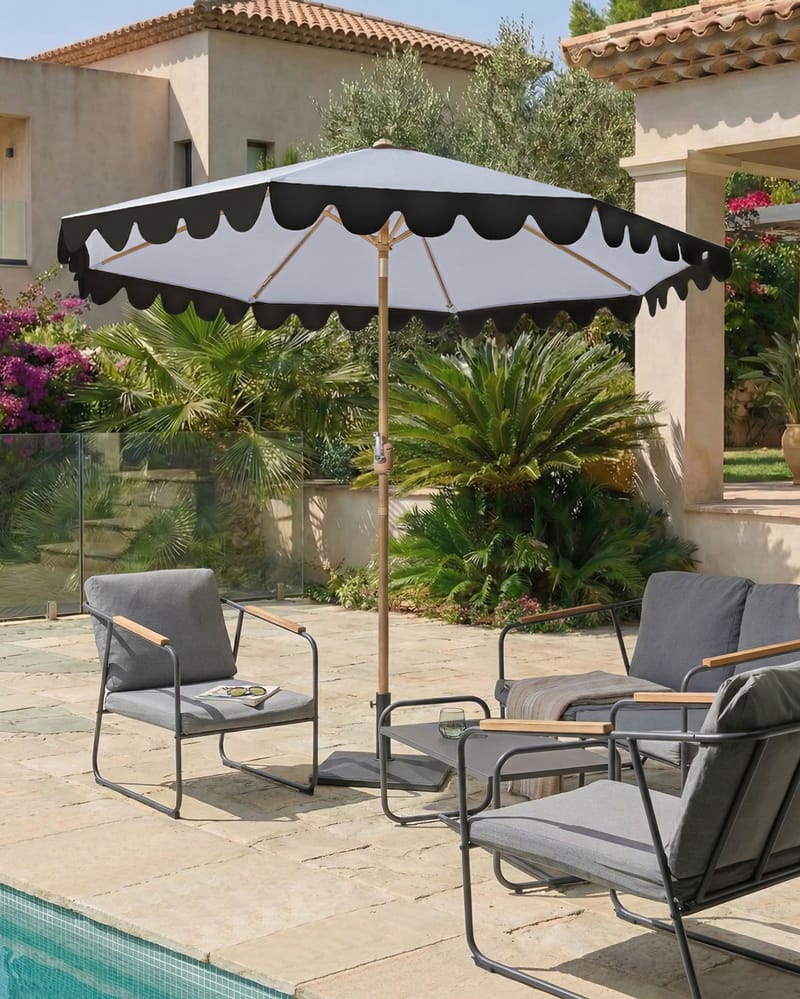Parasoll utendørs 270 cm Isolotto - grå/brun/svart - Hagemøbler - Solbeskyttelse - Parasoller - Balkongparasoll