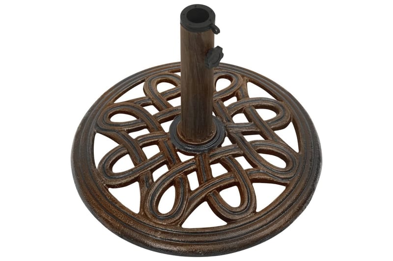 Parasollbase bronse 40x40x32 cm støpejern - Brun - Hagemøbler - Solbeskyttelse - Parasoller - Parasollfot