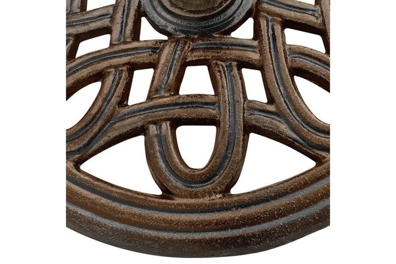 Parasollbase bronse 40x40x32 cm støpejern - Brun - Parasollfot