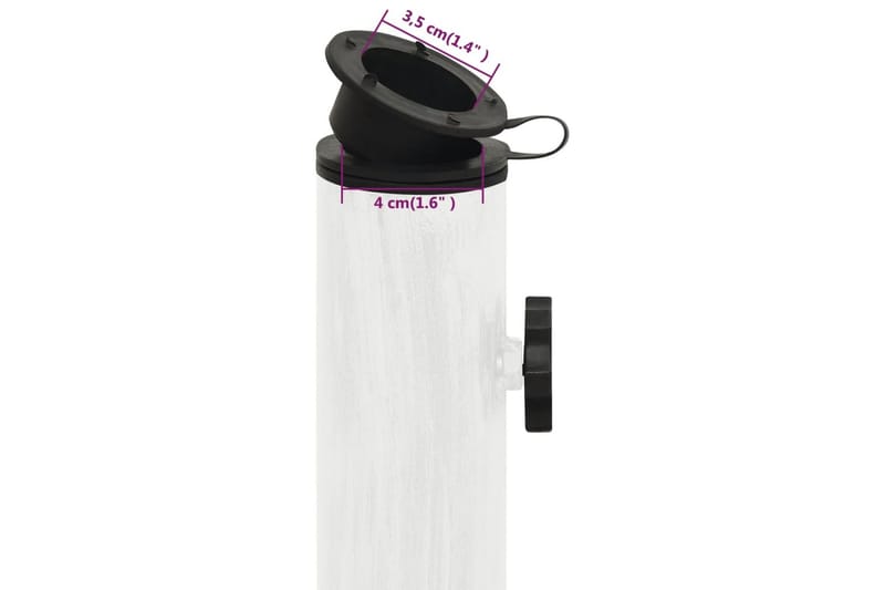 Parasollbase hvit 44x44x31 cm støpejern - Hvit - Hagemøbler - Solbeskyttelse - Parasoller - Parasollfot
