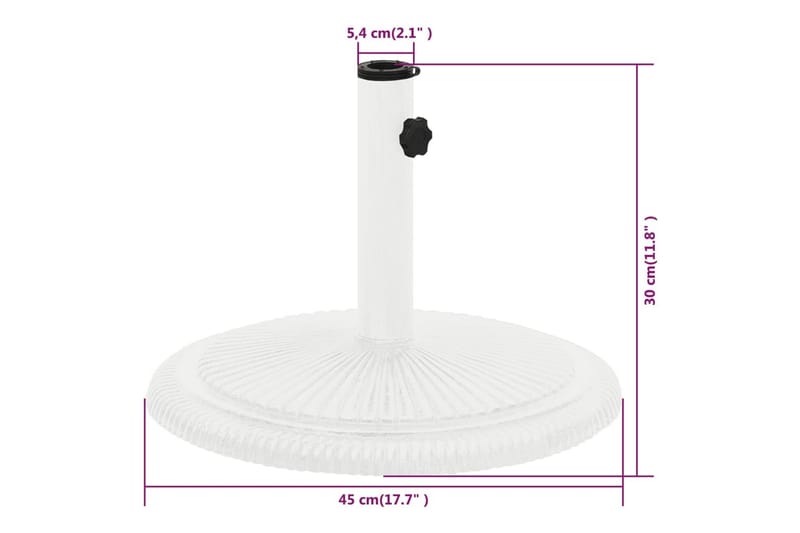 Parasollbase hvit 45x45x30 cm støpejern - Hvit - Hagemøbler - Solbeskyttelse - Parasoller - Parasollfot