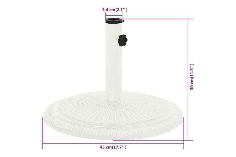 Parasollbase hvit 45x45x30 cm støpejern - Hvit - Parasollfot