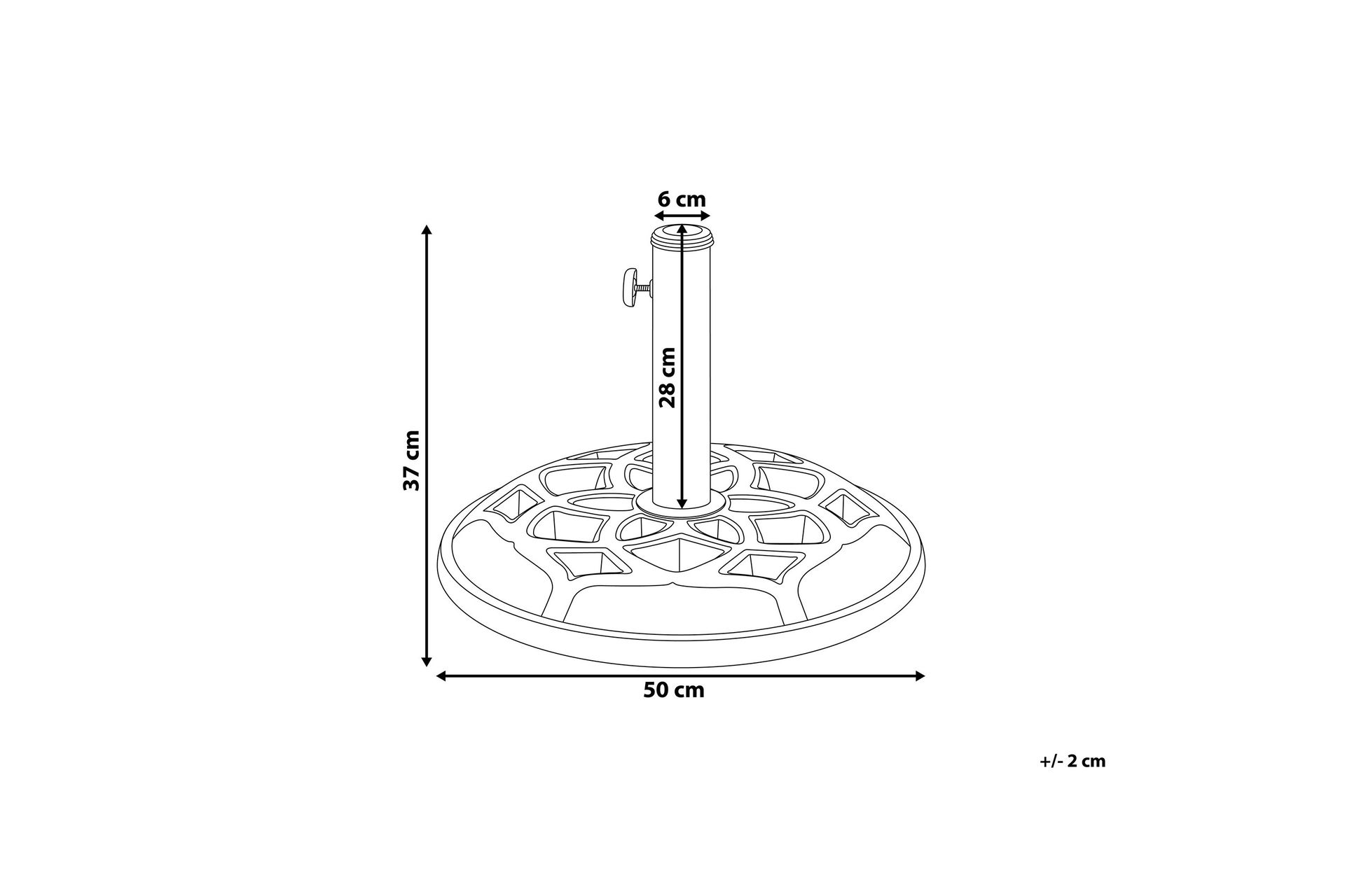 Concrete Parasollfot 50 cm - Svart - Hagemøbler - Solbeskyttelse - Parasoller - Parasollfot