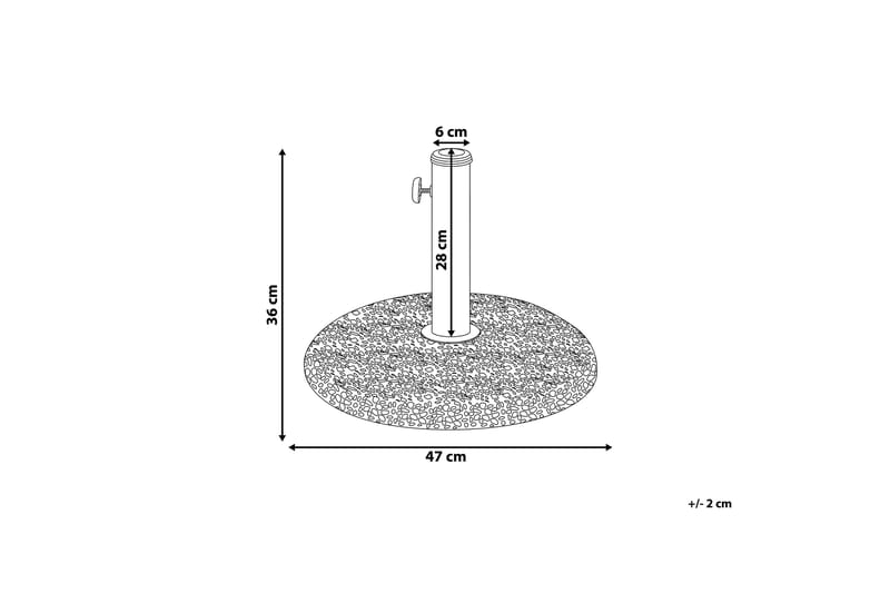 Concrete Parasollfot 47 cm - Hvit - Parasollfot