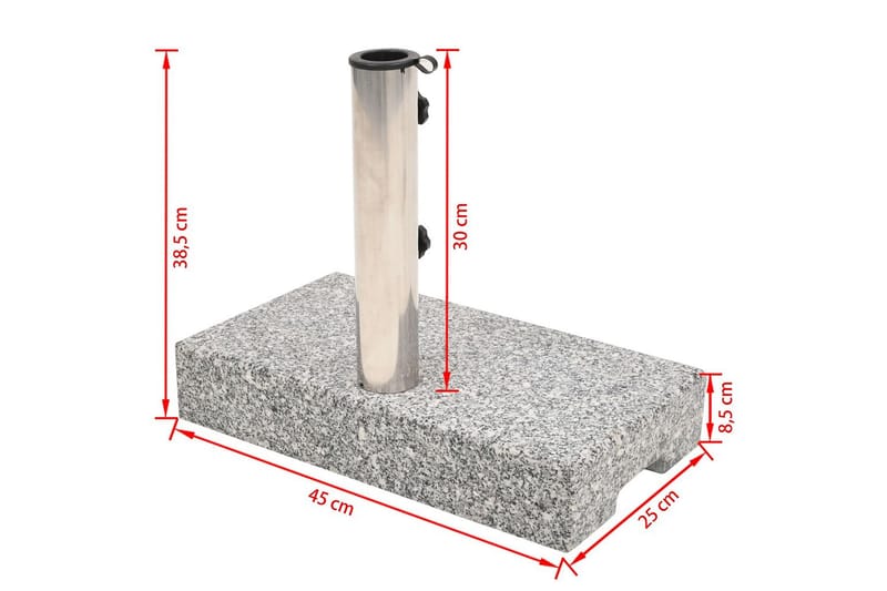 Parasollfot granitt rektangulr 25 kg - Parasollfot