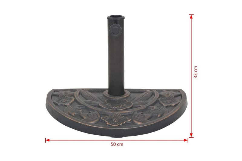 Parasollfot harpiks halvsirkel bronse 9 kg - Bronse - Parasollfot