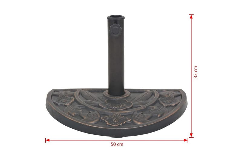 Parasollfot harpiks halvsirkel bronse 9 kg - Bronse - Hagemøbler - Solbeskyttelse - Parasoller - Parasollfot