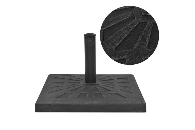 Parasollfot harpiks kvadrat svart 12 kg - Svart - Hagemøbler - Solbeskyttelse - Parasoller - Parasollfot