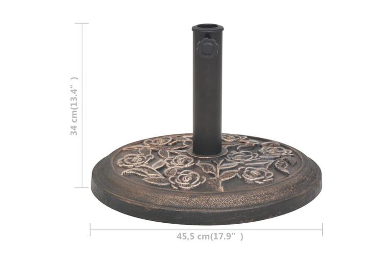 Parasollfot harpiks rund bronse 9 kg - Bronse - Hagemøbler - Solbeskyttelse - Parasoller - Parasollfot
