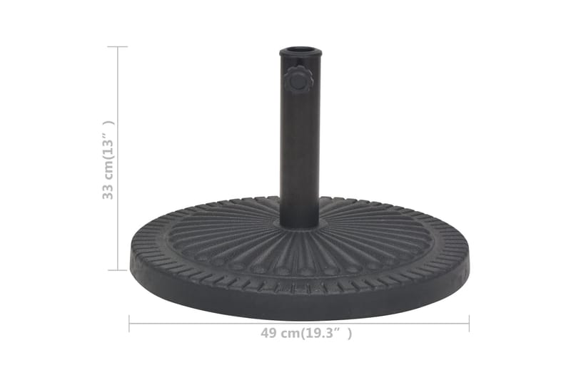 Parasollfot harpiks rund svart 14 kg - Svart - Hagemøbler - Solbeskyttelse - Parasoller - Parasollfot