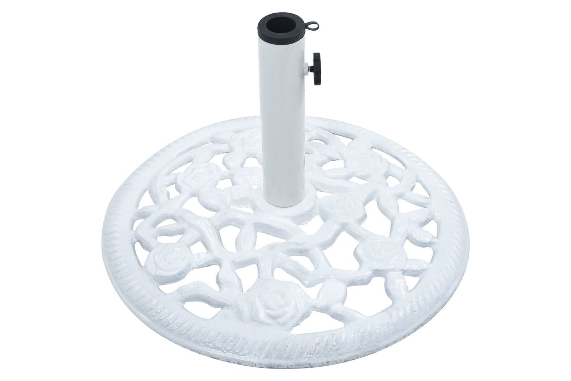 Parasollfot hvit 12 kg 48 cm støpejern - Hagemøbler - Solbeskyttelse - Parasoller - Parasollfot
