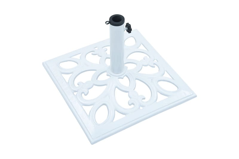 Parasollfot hvit 12 kg 49 cm støpejern - Hagemøbler - Solbeskyttelse - Parasoller - Parasollfot