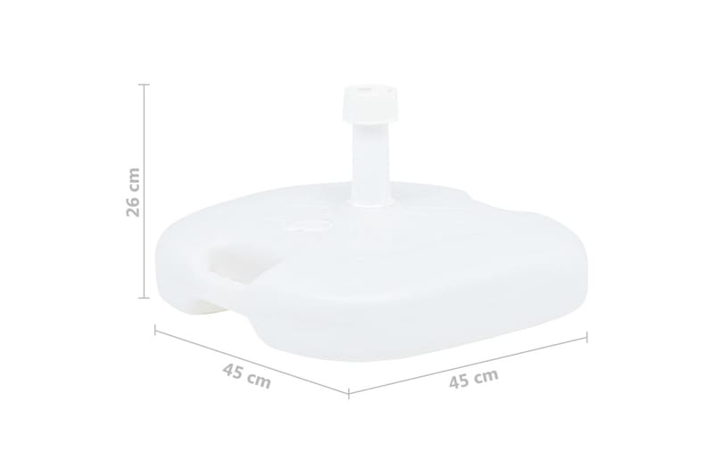 Parasollfot sand/vann 16 L hvit plast - Hagemøbler - Solbeskyttelse - Parasoller - Parasollfot