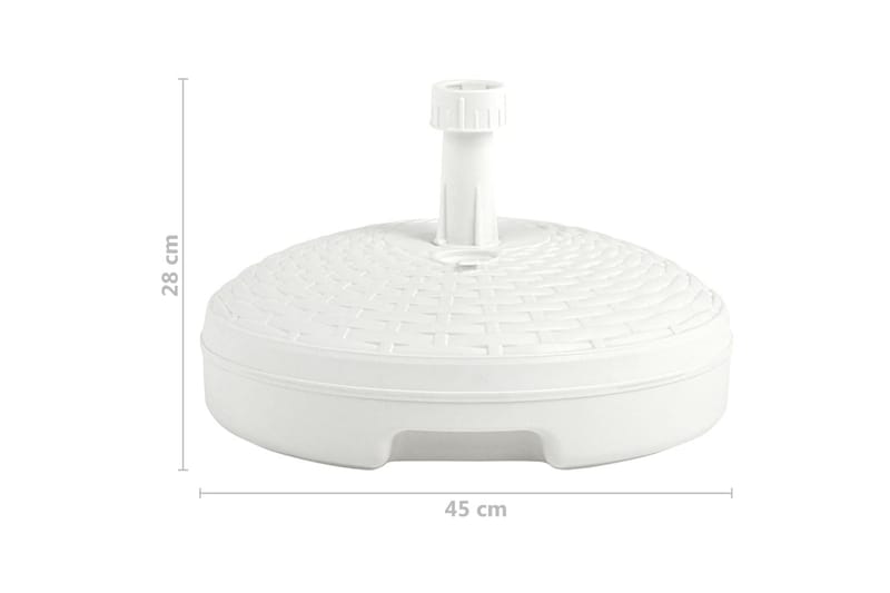 Parasollfot sand/vann 20 L hvit plast - Hagemøbler - Solbeskyttelse - Parasoller - Parasollfot