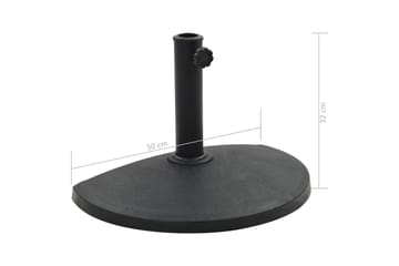 Parasollfot polyresin halvrund 9 kg svart - Hagemøbler - Solbeskyttelse - Parasoller - Parasollfot